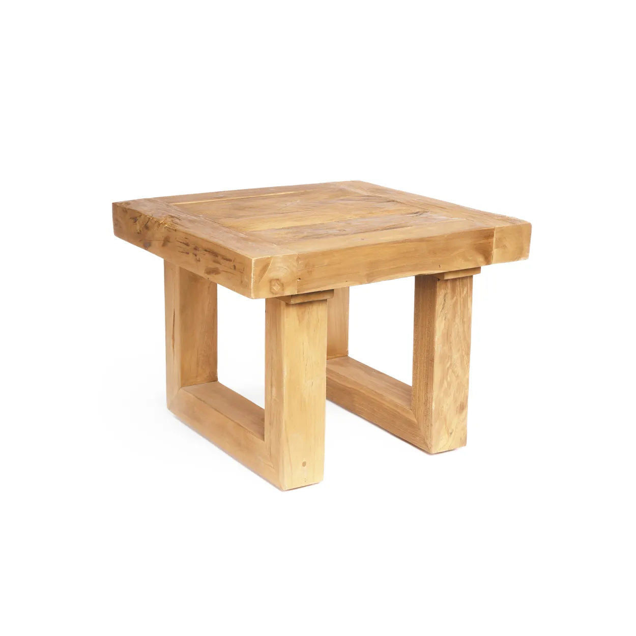 Bazarbizar-The Reclaimed Teak Side Table - Natural