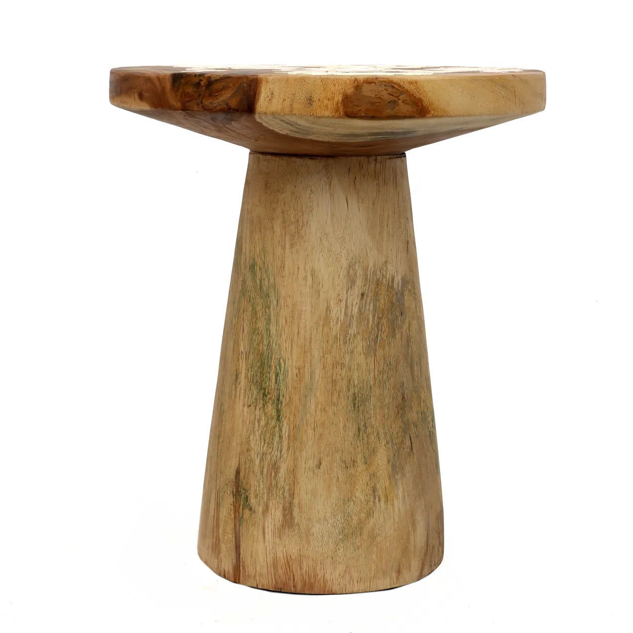 Bazarbizar-The Timber Conic Side Table - Natural - 50