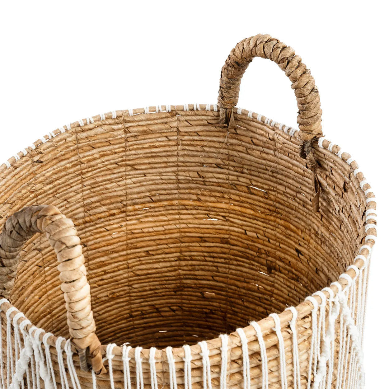 Bazarbizar-The Straight Stitched Macrame Basket - Natural White - M