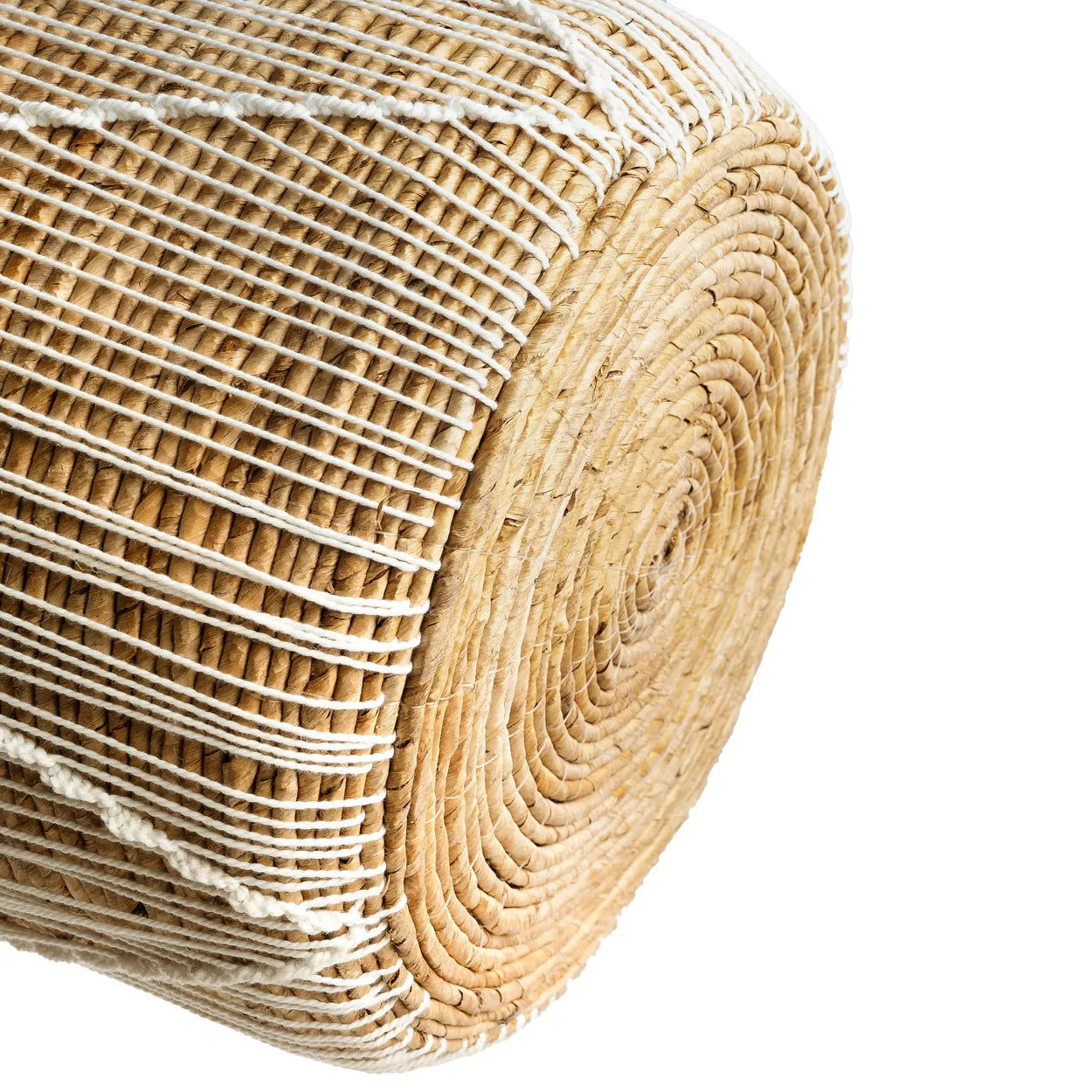 Bazarbizar-The Straight Stitched Macrame Basket - Natural White - M