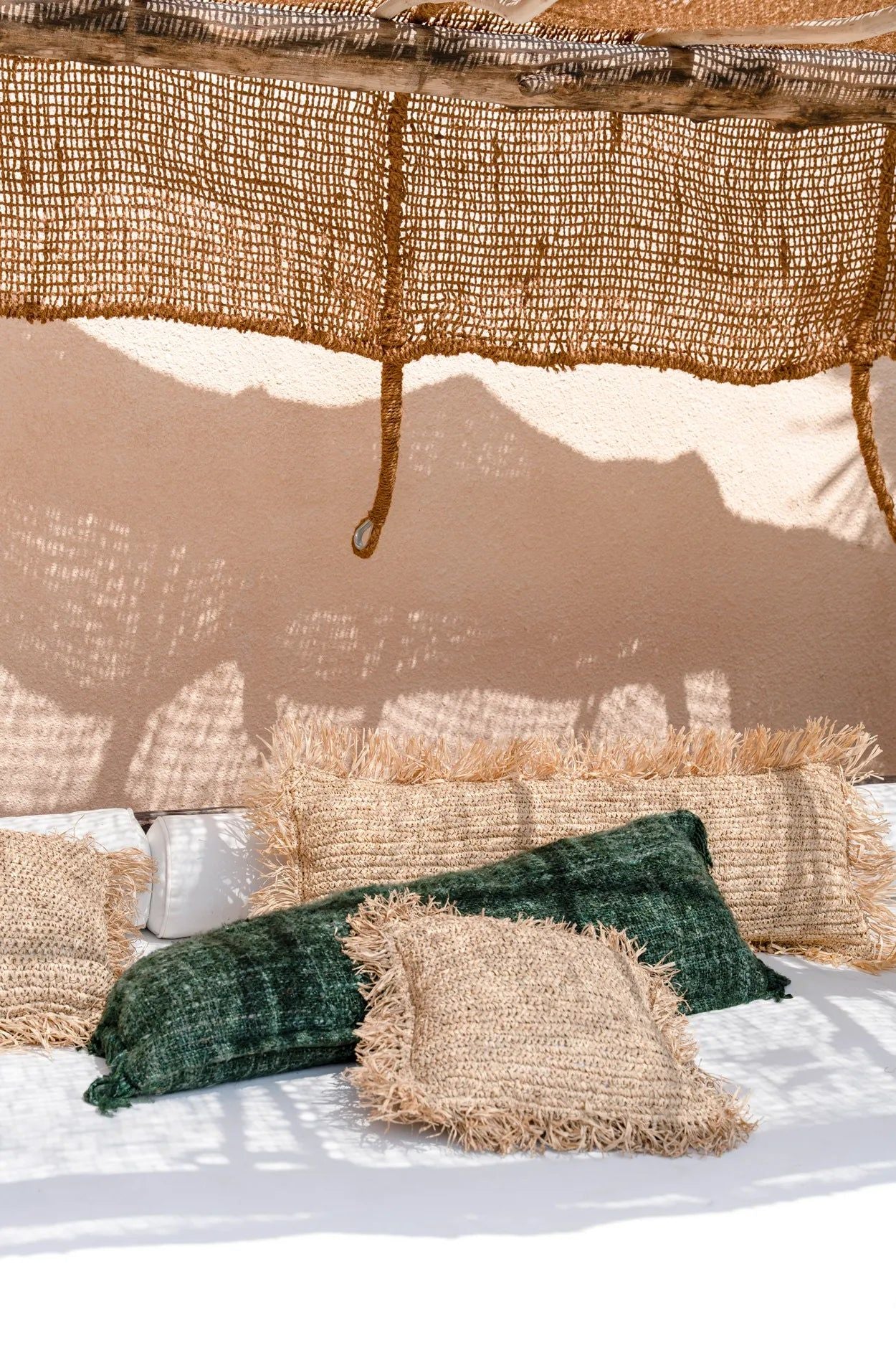 Bazarbizar-The Raffia Cushion Cover Rectangular - Natural - 35x100