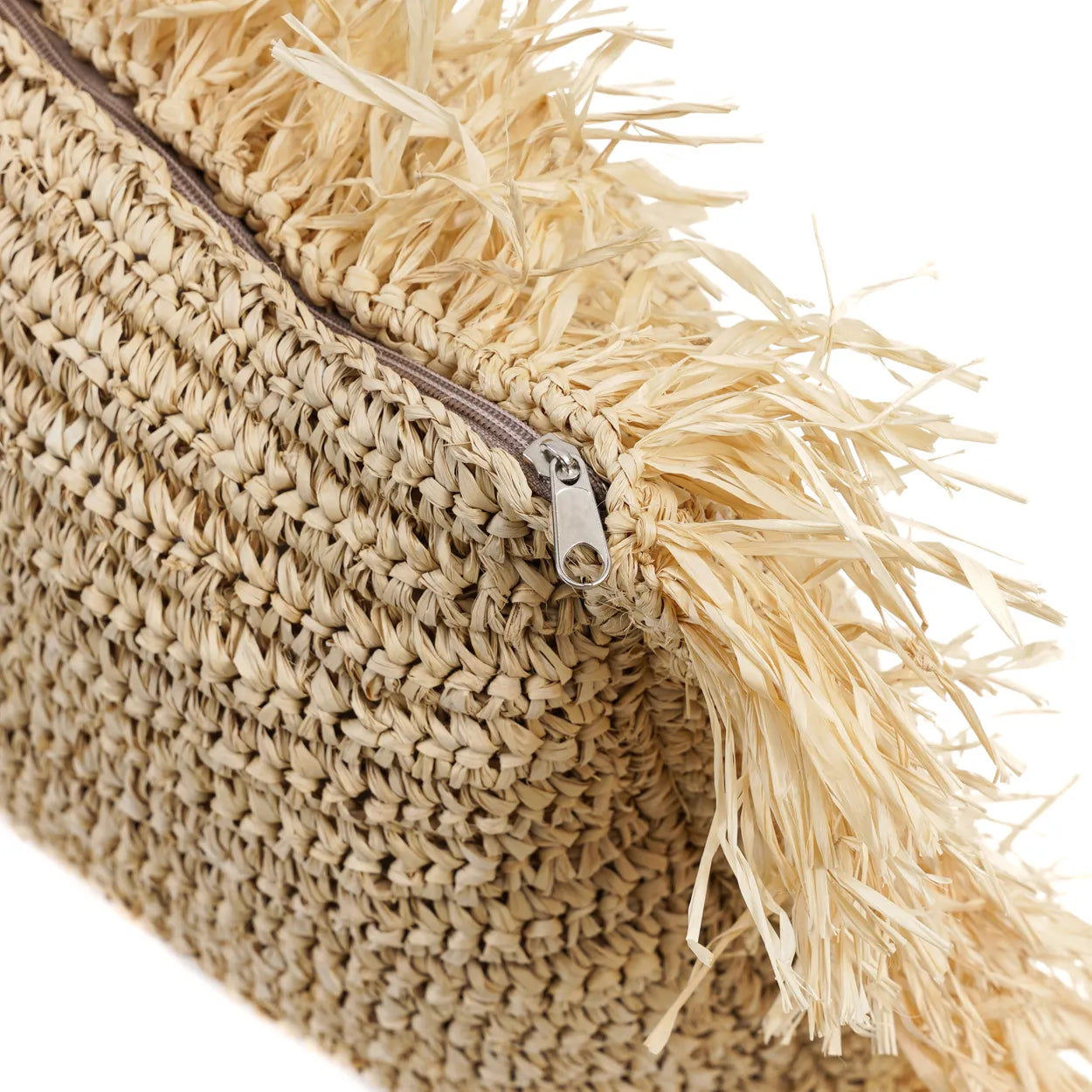 Bazarbizar-The Raffia Cushion Cover Rectangular - Natural - 35x100