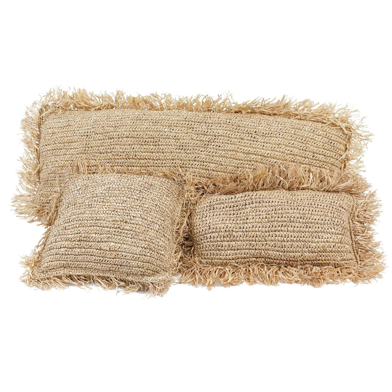 Bazarbizar-The Raffia Cushion Cover Rectangular - Natural - 35x100