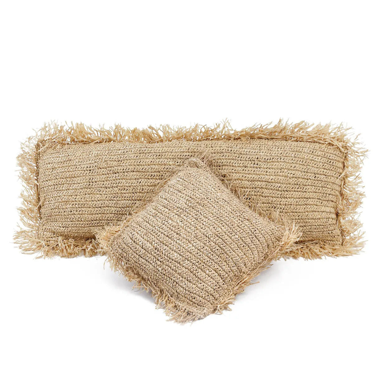 Bazarbizar-The Raffia Cushion Cover Rectangular - Natural - 35x100