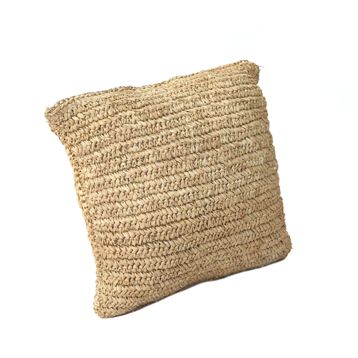 Bazarbizar-The Raffia Flores Cushion Cover Square - Natural - 40x40