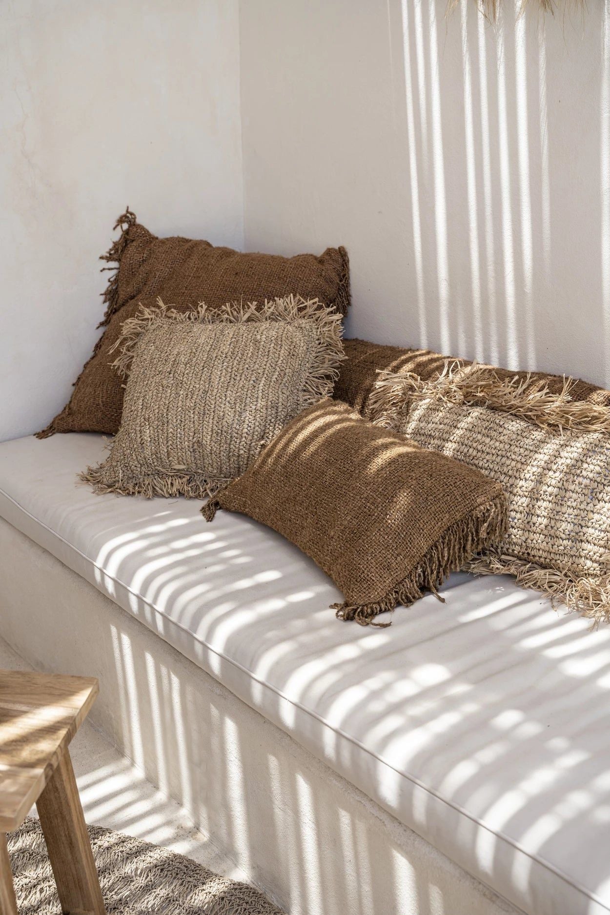 Bazarbizar-The Raffia Cushion Cover Square - Natural - 40x40