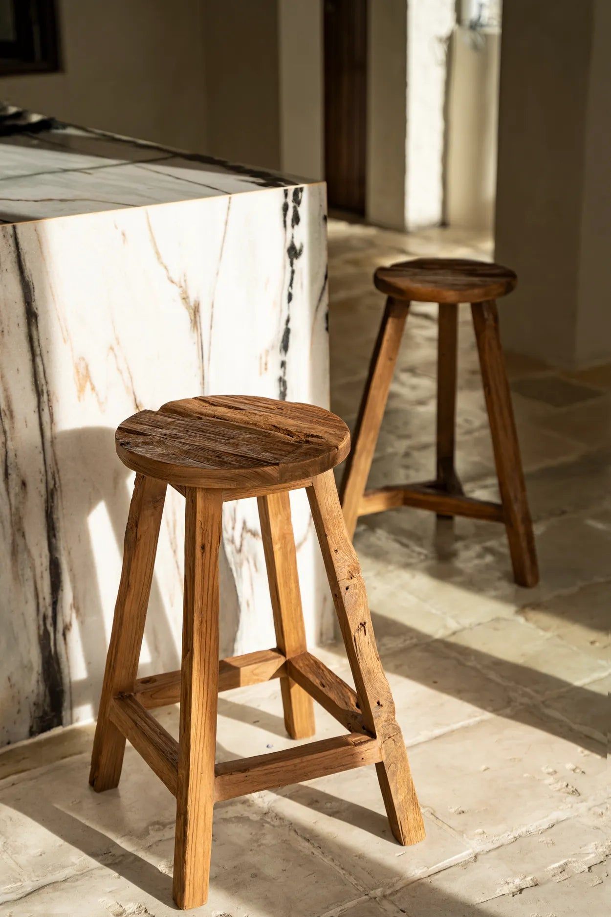 Bazarbizar-The Shibori Bar Stool - Natural