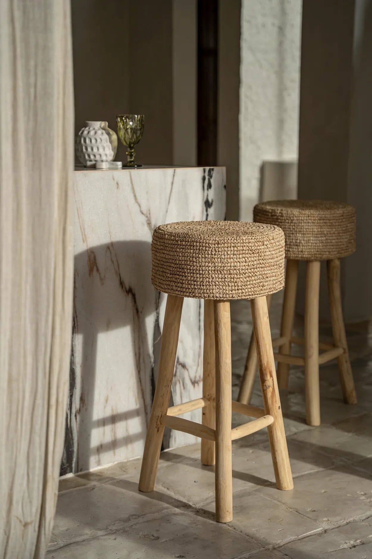 Bazarbizar-The Raffia Bar Stool