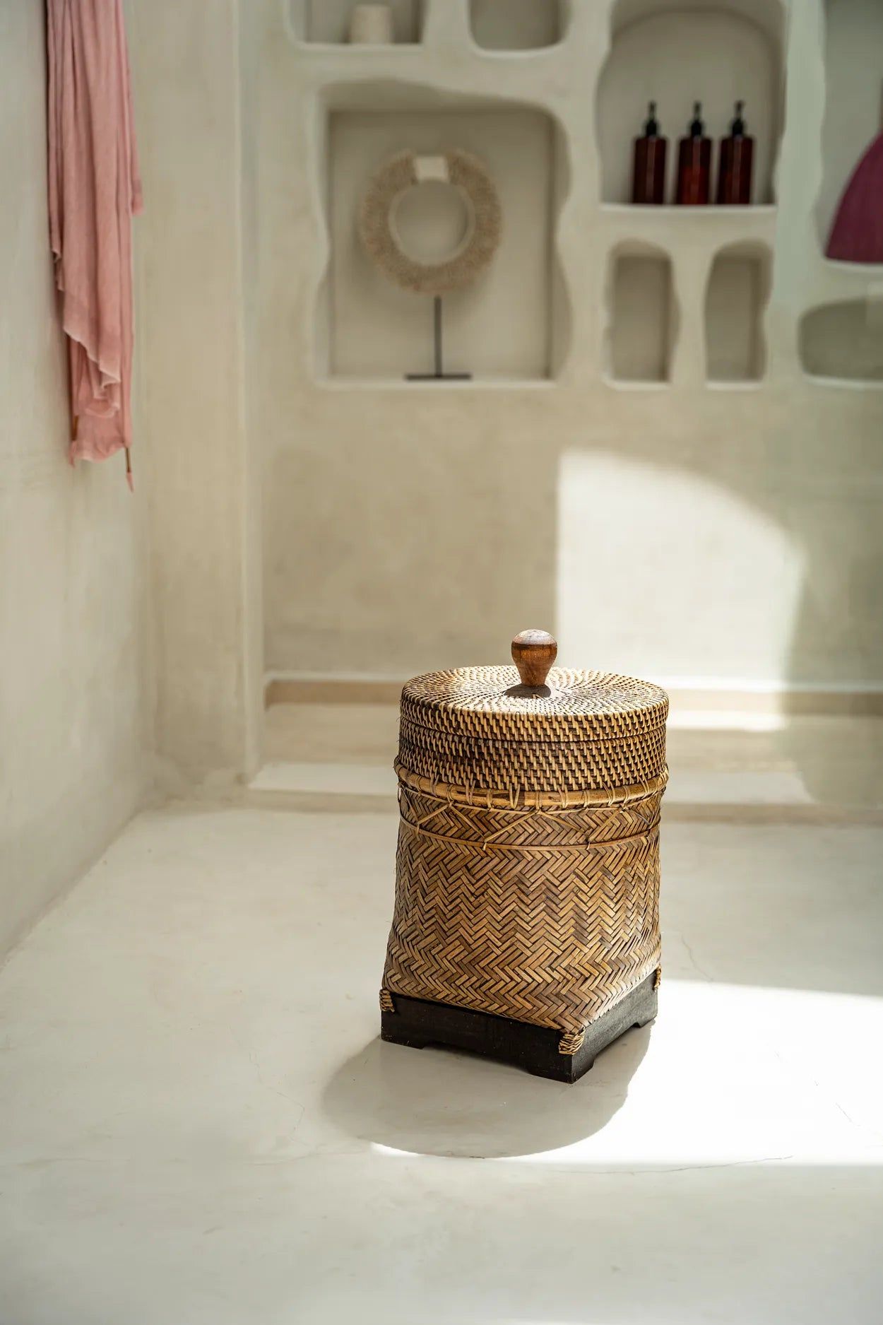 Bazarbizar-The Bathroom Bin Basket - Natural Brown