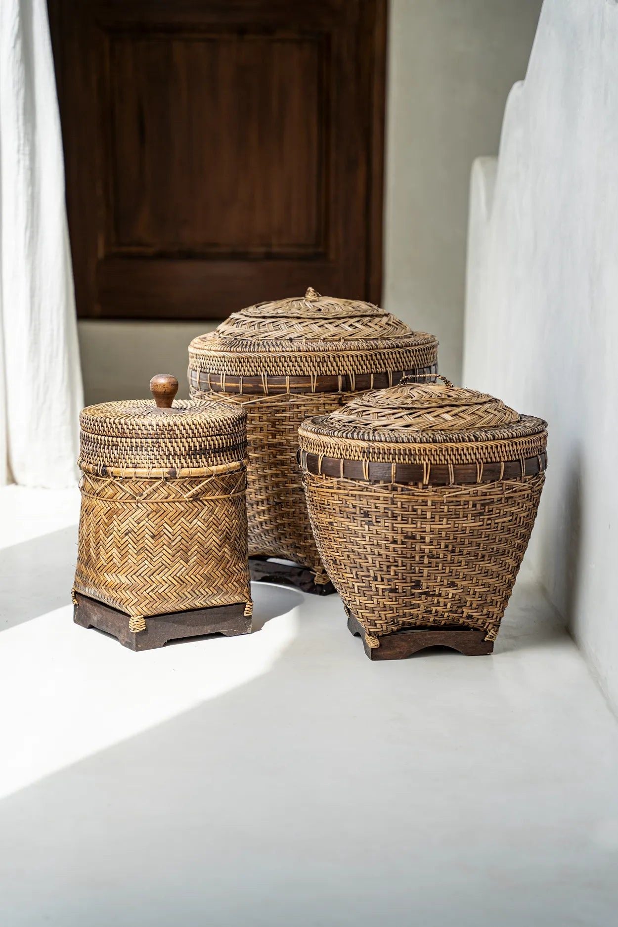 Bazarbizar-The Bathroom Bin Basket - Natural Brown