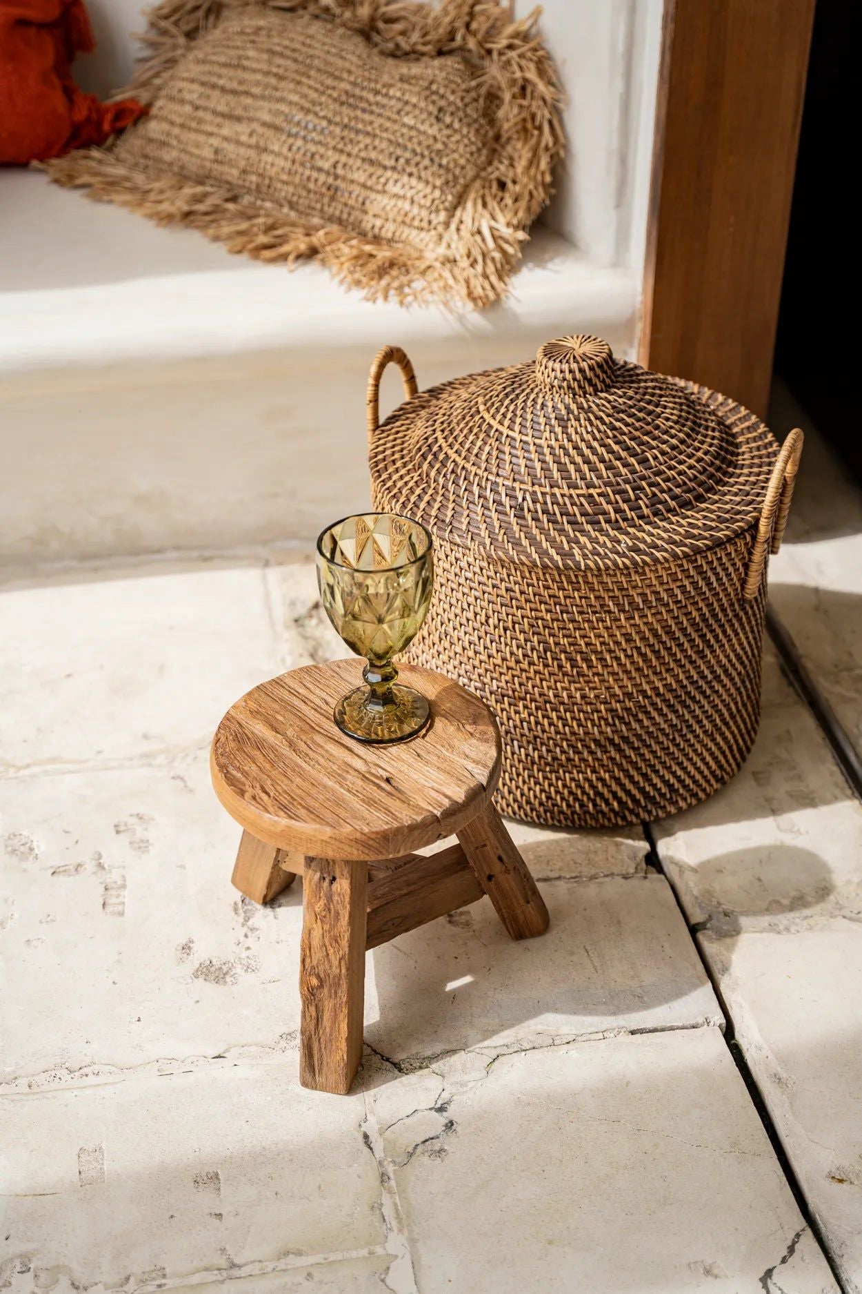 Bazarbizar-The Colonial Handles Basket - Natural Brown