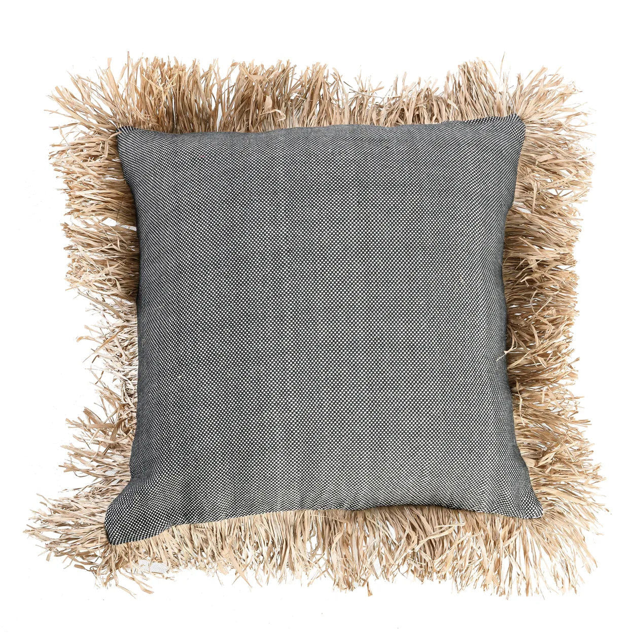 Bazarbizar-The Cotton Bonita Cushion Cover - Natural Black - 60x60