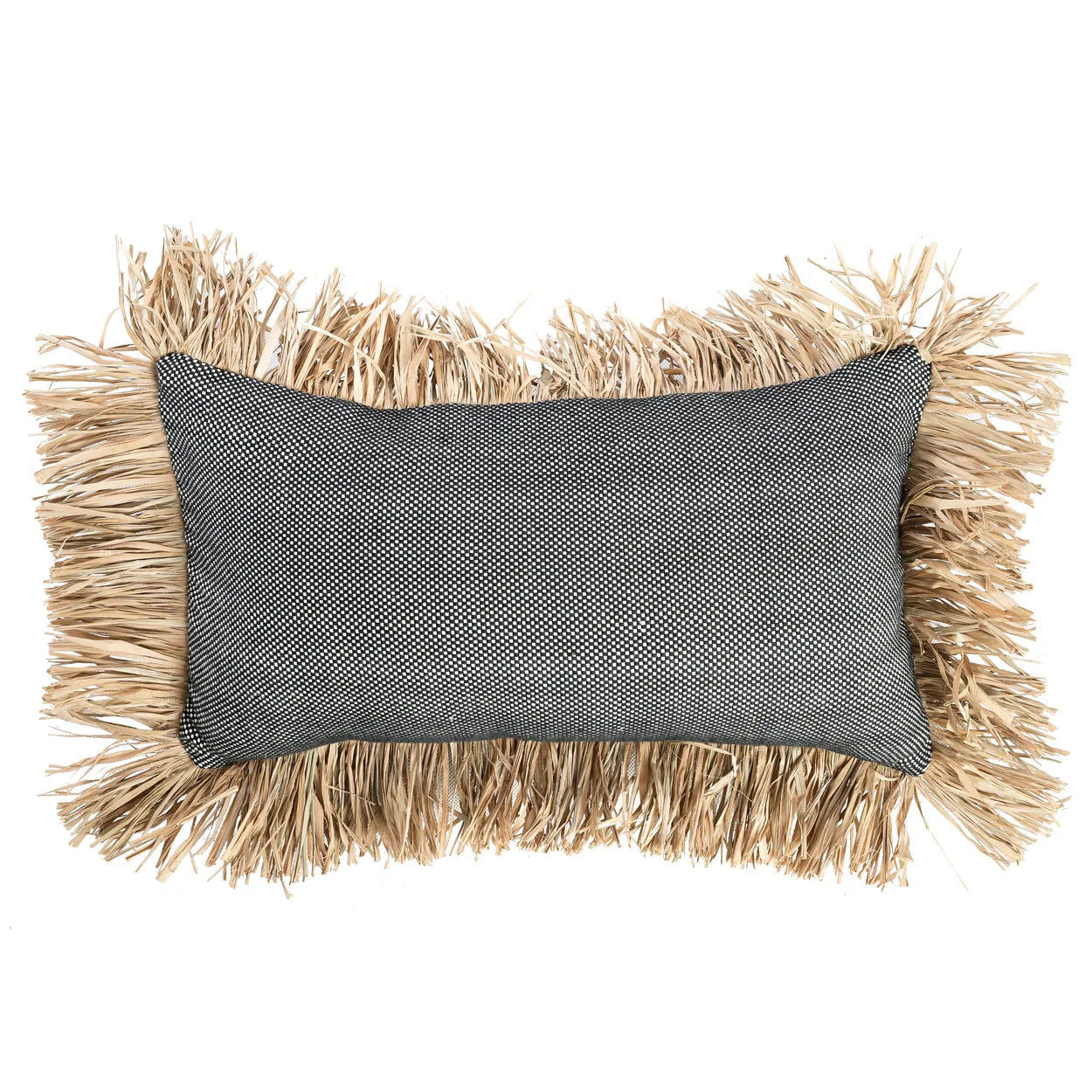 Bazarbizar-The Cotton Bonita Cushion Cover - Natural Black - 30x50