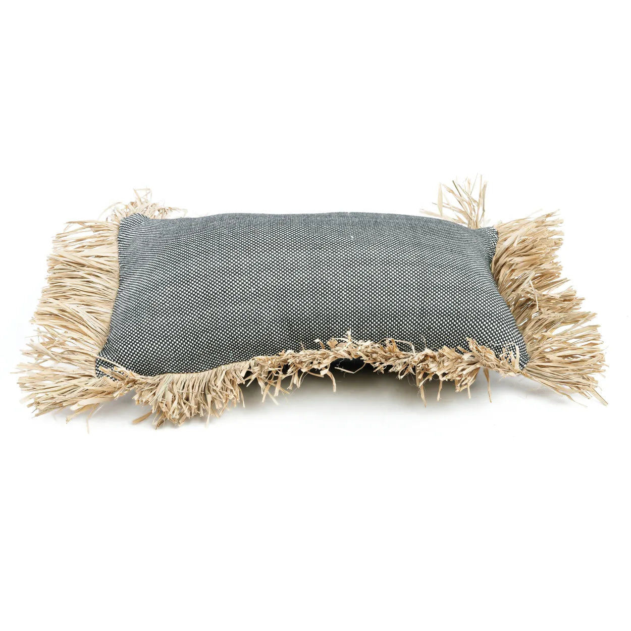 Bazarbizar-The Cotton Bonita Cushion Cover - Natural Black - 30x50