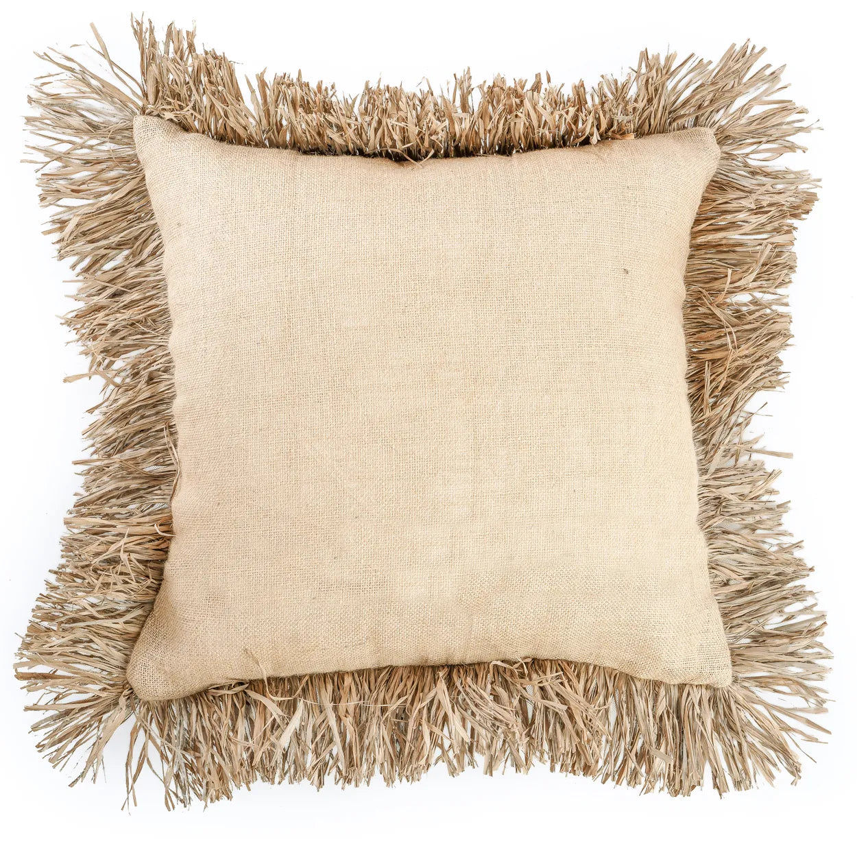 Bazarbizar-The Jute Bonita Cushion Cover - Natural - 60x60