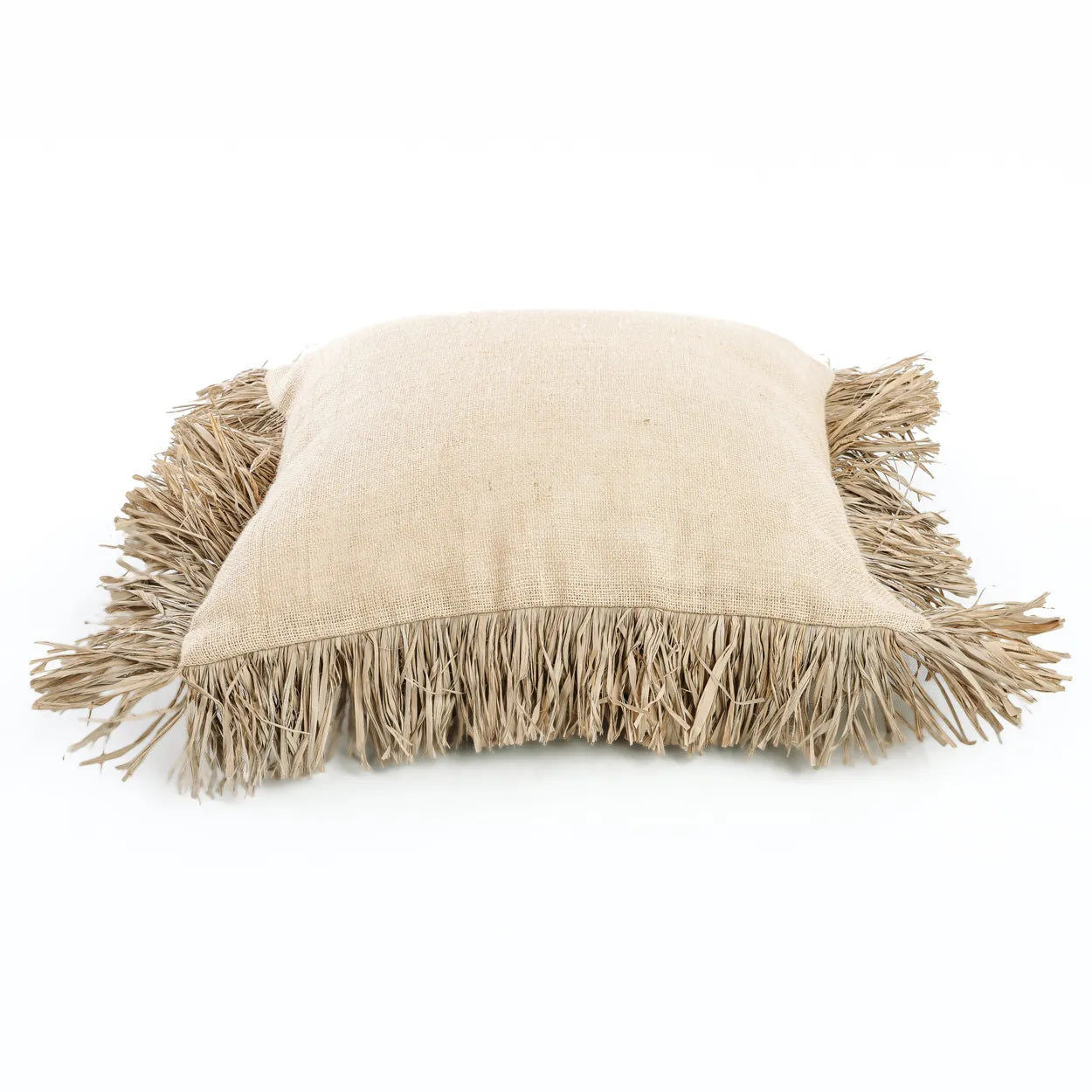 Bazarbizar-The Jute Bonita Cushion Cover - Natural - 60x60