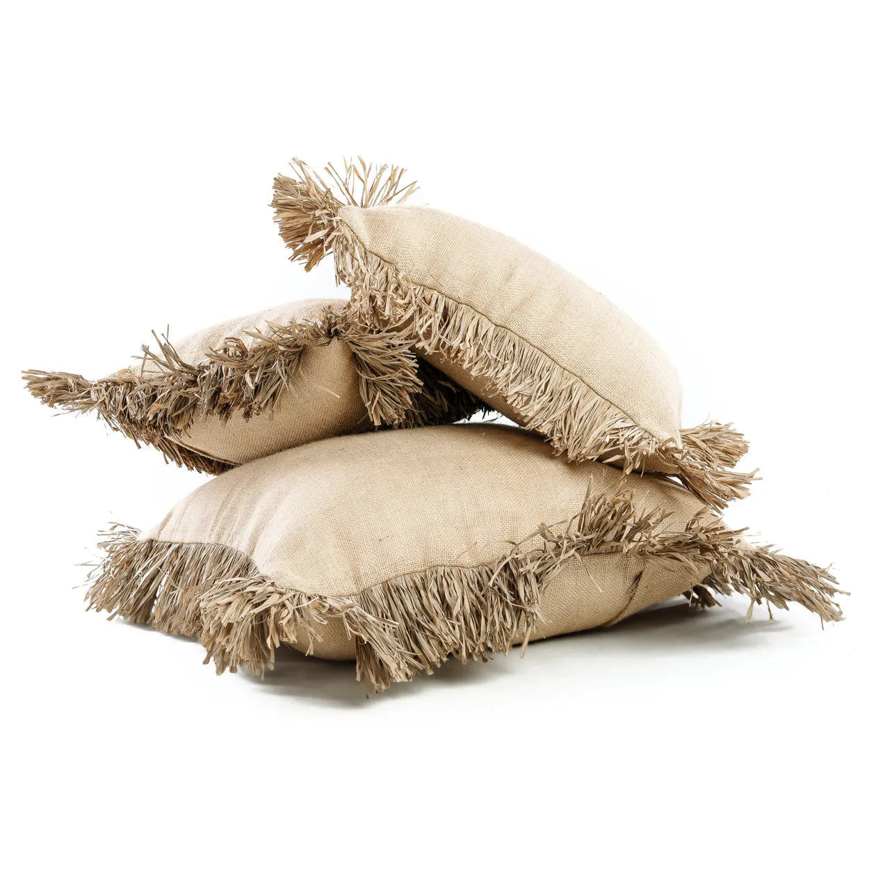 Bazarbizar-The Jute Bonita Cushion Cover - Natural - 60x60