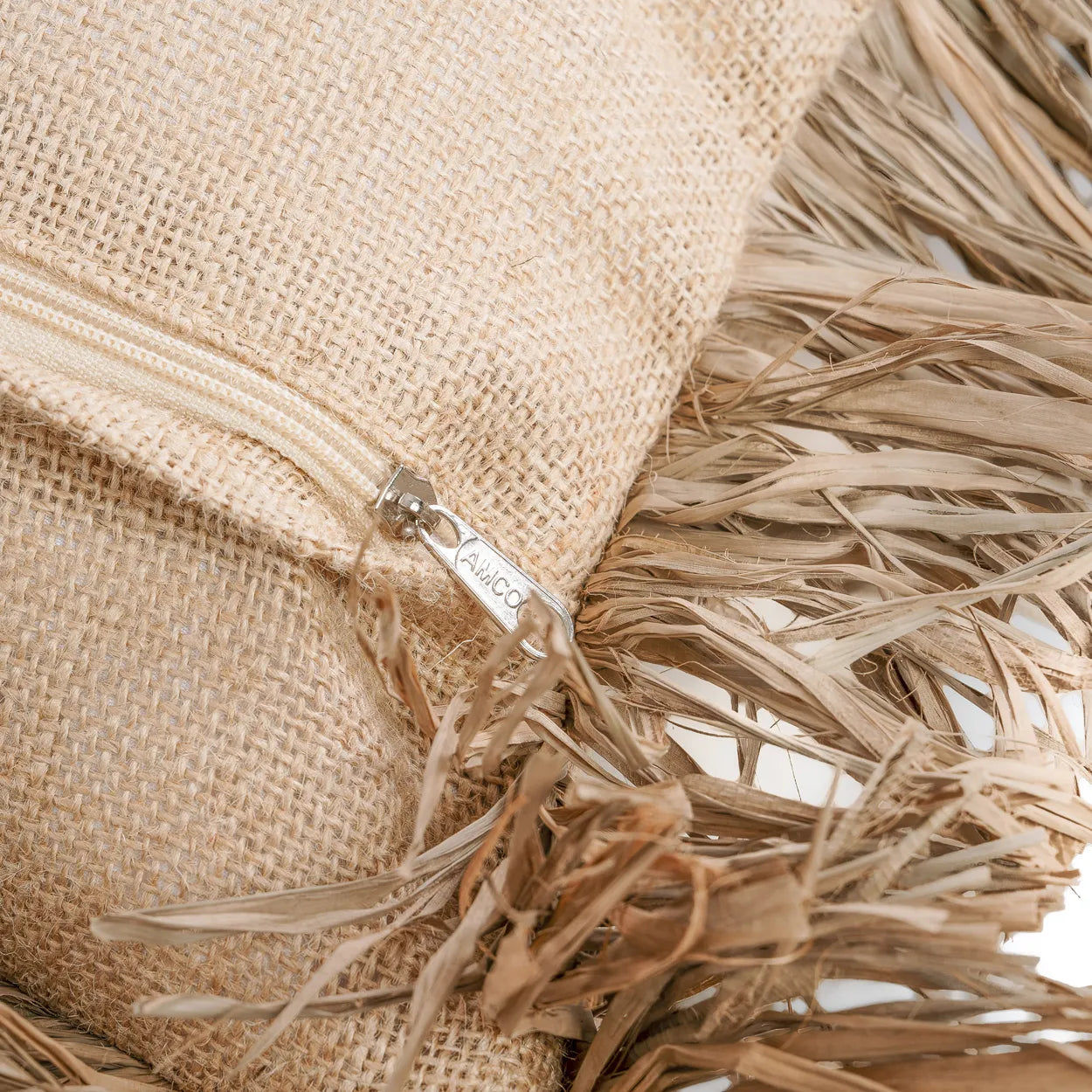 Bazarbizar-The Jute Bonita Cushion Cover - Natural - 40x40