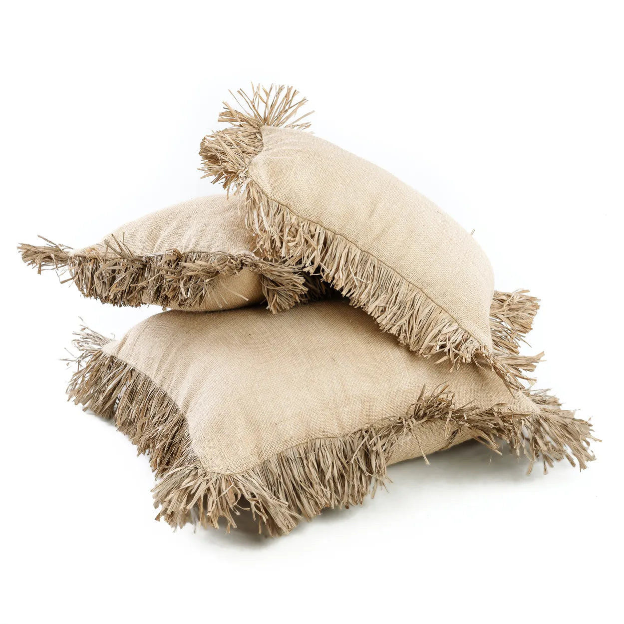 Bazarbizar-The Jute Bonita Cushion Cover - Natural - 40x40