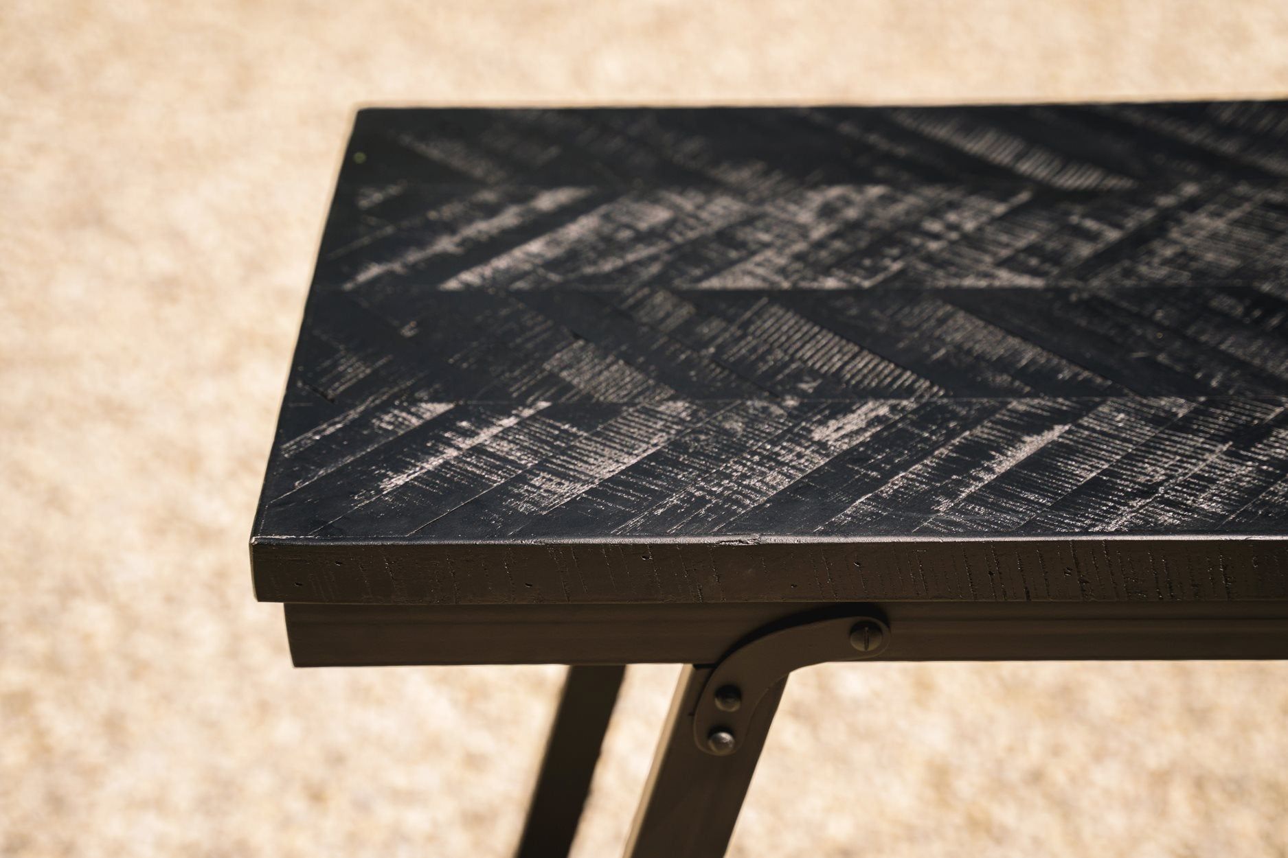 Bazarbizar-The Herringbone High Table - Black - 140cm