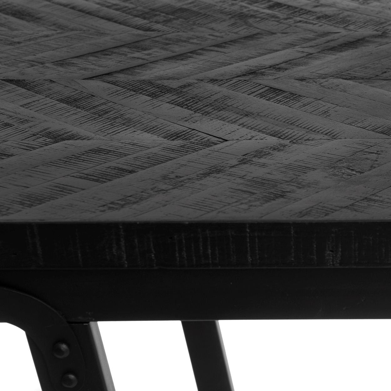 Bazarbizar-The Herringbone High Table - Black - 140cm