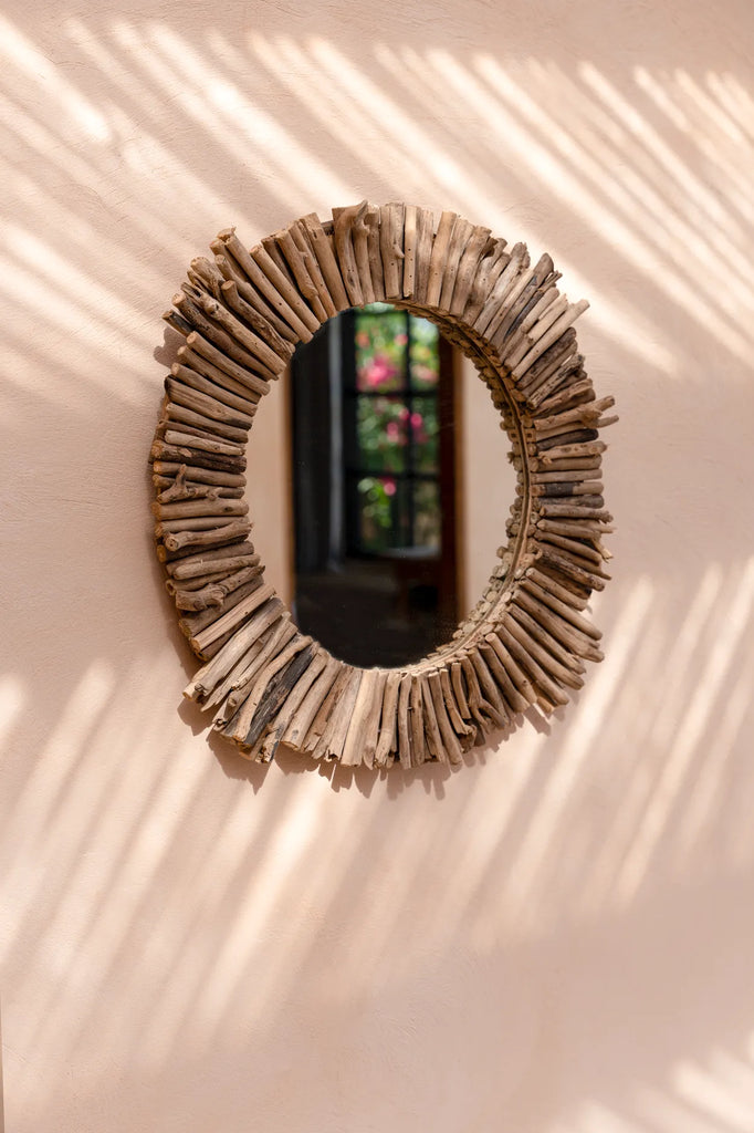 The Driftwood Halo Mirror - Natural - M_40