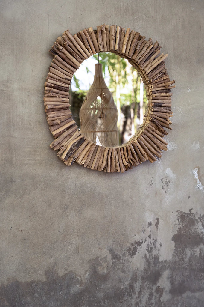 The Driftwood Halo Mirror - Natural - M_40