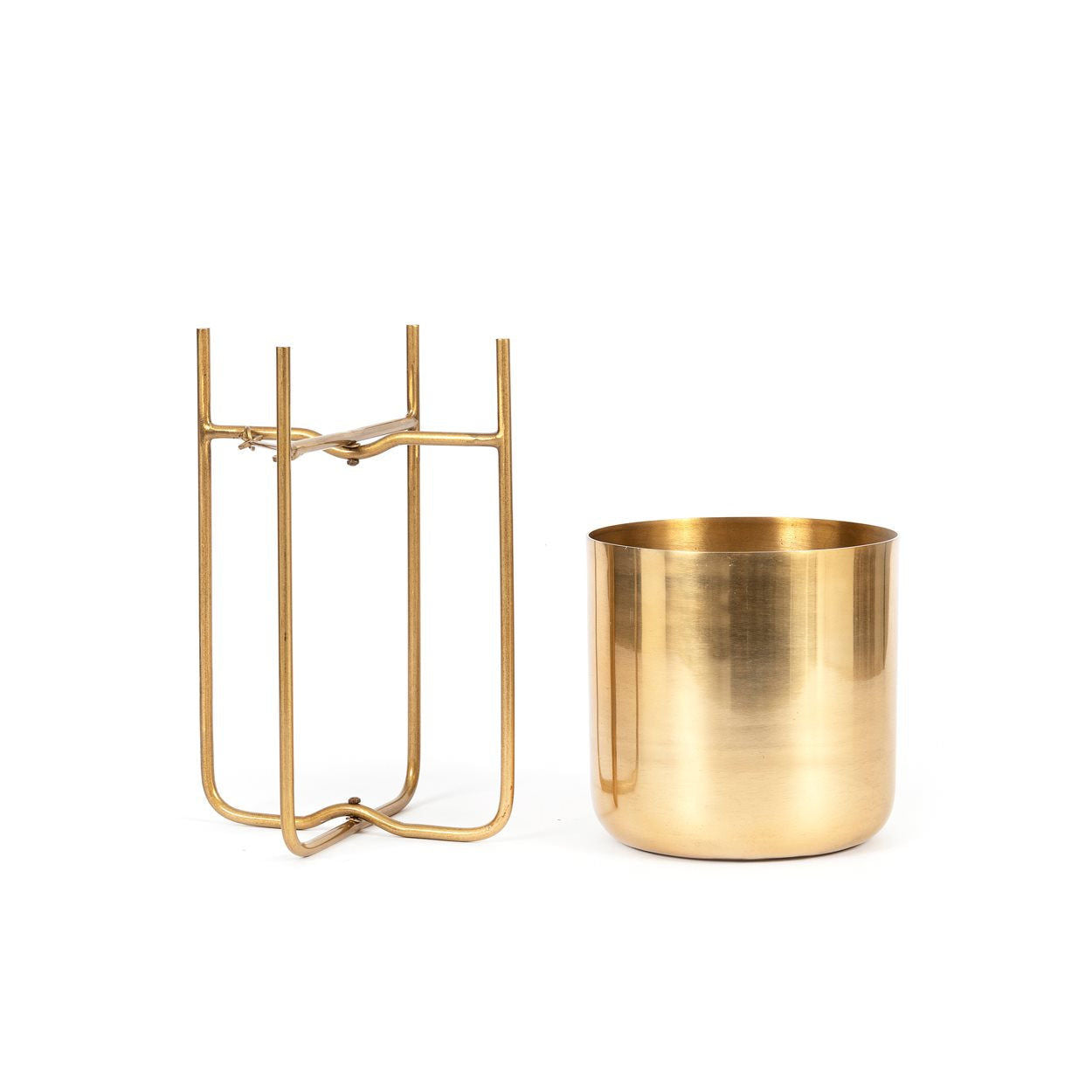 Bazarbizar-The Brass Planter on Stand - Brass - M