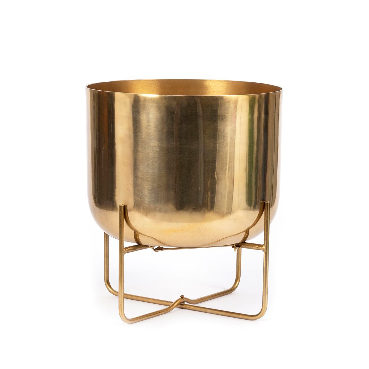 Bazarbizar-The Brass Planter on Stand - Brass - XL