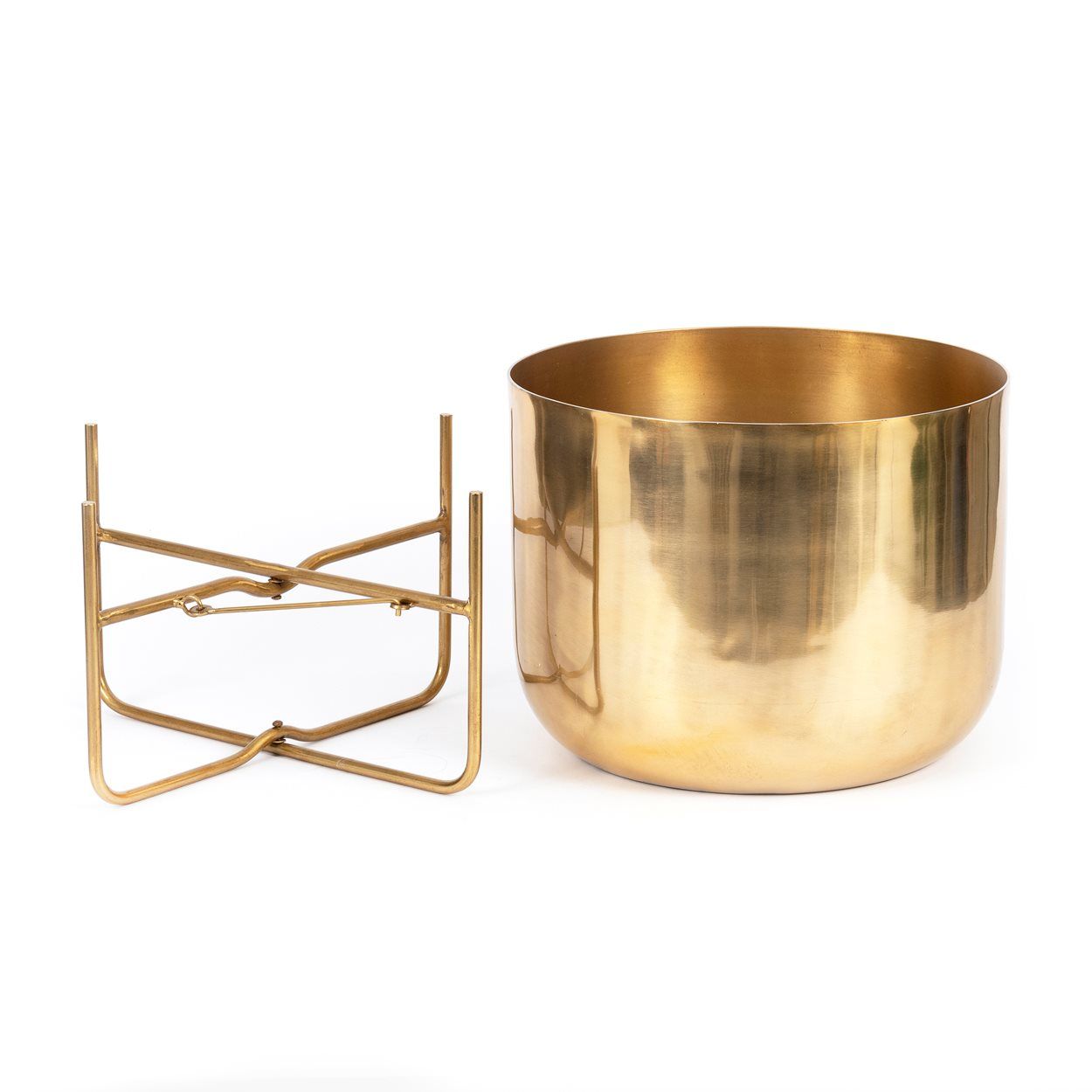 Bazarbizar-The Brass Planter on Stand - Brass - XL