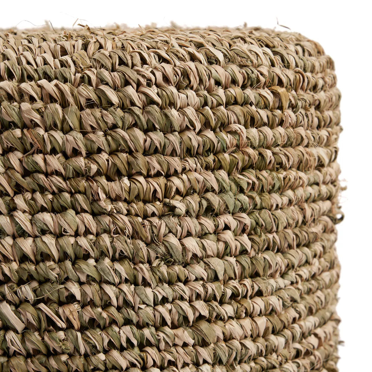 Bazarbizar-The Raffia Tressed Stool - Jungle Green